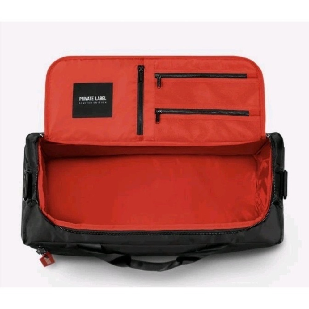 Private Label Black Red Carry-On Bag Duffle Travel Sling Gym Pack